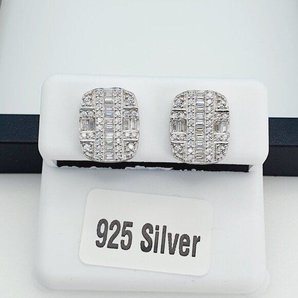 "925 Sterling Silver Cubic Zirconia Earrings, UU1P6A6075 - Picture 8 of 9